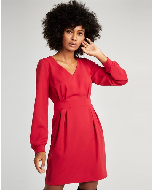 Vestido corto de manga larga y cuello pico · Naf Naf · El Corte Inglés Vestido corto de manga larga y cuello pico · Naf Naf · El Corte Inglés