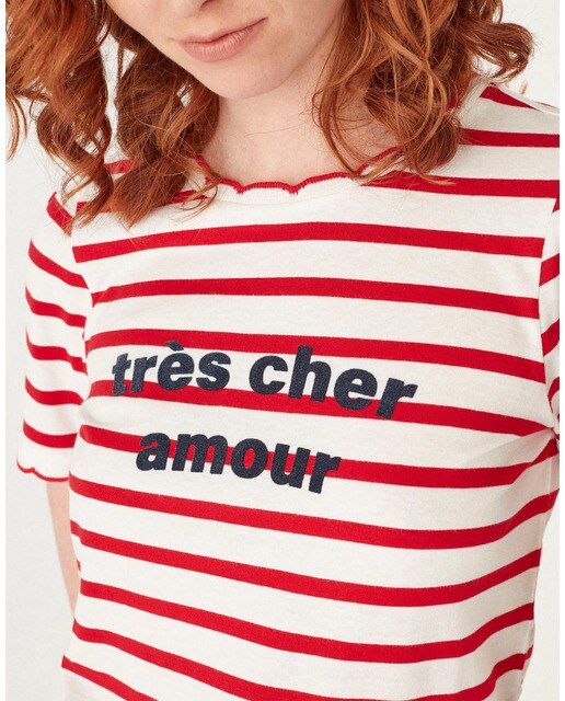 Camiseta de mujer de manga corta estampada a rayas · Naf Naf · El Corte  Inglés