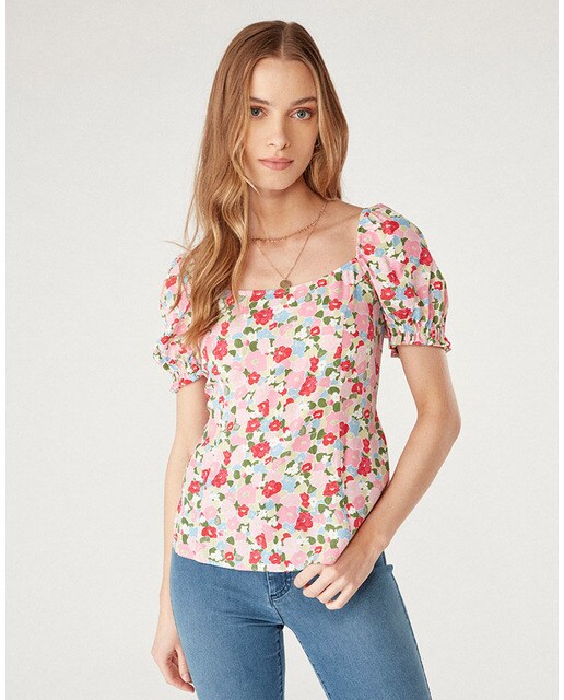 Blusa de mujer de manga corta con estampado · Naf Naf · El Corte Inglés
