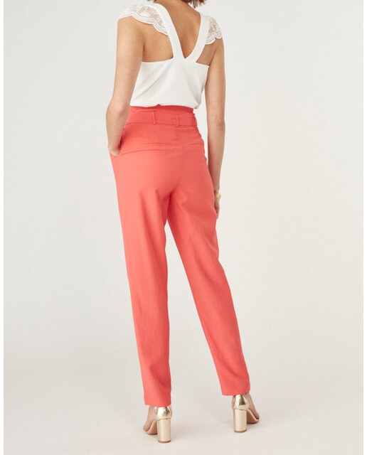 Pantalón recto de mujer fluido paperbag de tiro alto · Naf Naf · El Corte  Inglés