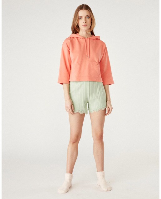 Sudadera con capucha de mujer corta y lisa · Naf Naf · El Corte Inglés