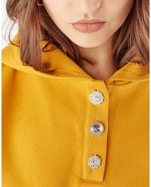 Sudadera de mujer con puntillas y capucha · Naf Naf · El Corte Inglés