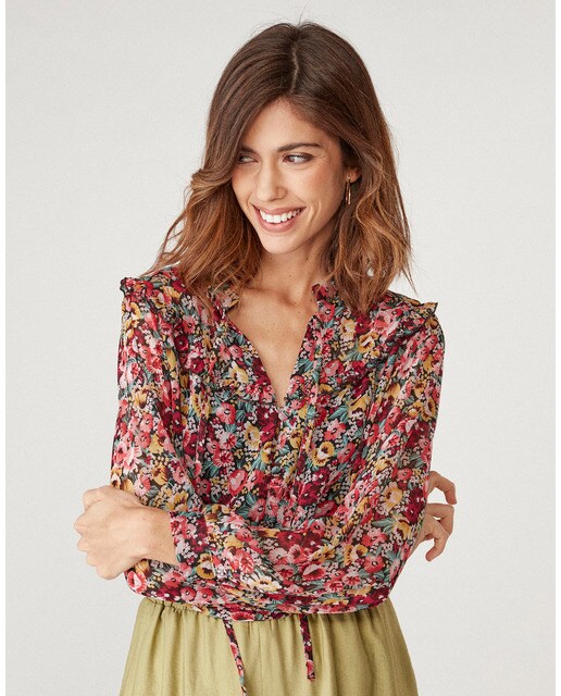 Blusa de mujer de manga larga estampada de flores · Naf Naf · El Corte  Inglés