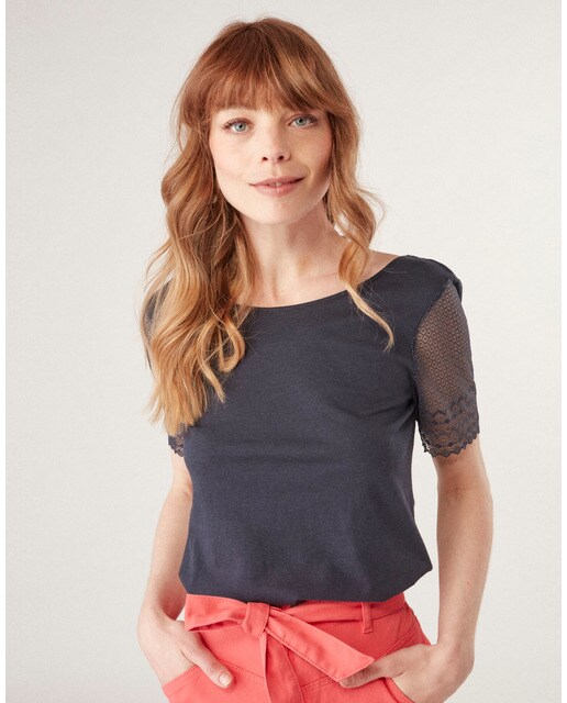 Blusa de mujer de cuello barco por delante y pico por detrás · Naf Naf · El  Corte Inglés