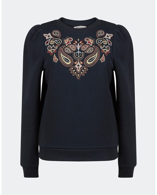 Sudadera de mujer de cuello redondo con bordado · Naf Naf · El Corte Inglés