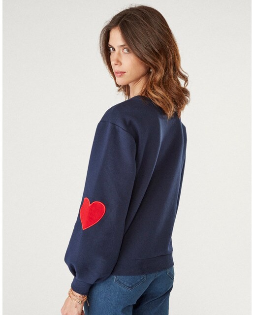 Sudadera de mujer de cuello redondo con detalle de corazones · Naf Naf · El  Corte Inglés
