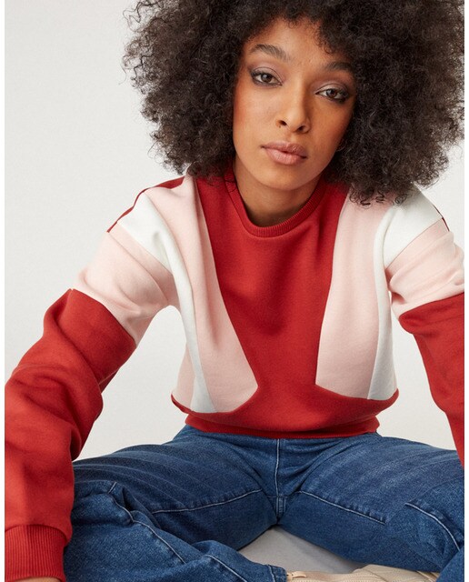Sudadera de mujer de cuello redondo y estampado contrastado · Naf Naf · El  Corte Inglés