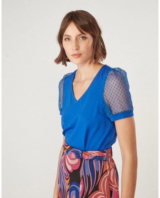 Blusa de mujer de manga corta de plumeti · Naf Naf · El Corte Inglés