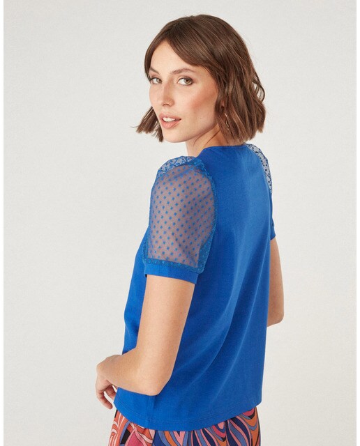 Blusa de mujer de manga corta de plumeti · Naf Naf · El Corte Inglés