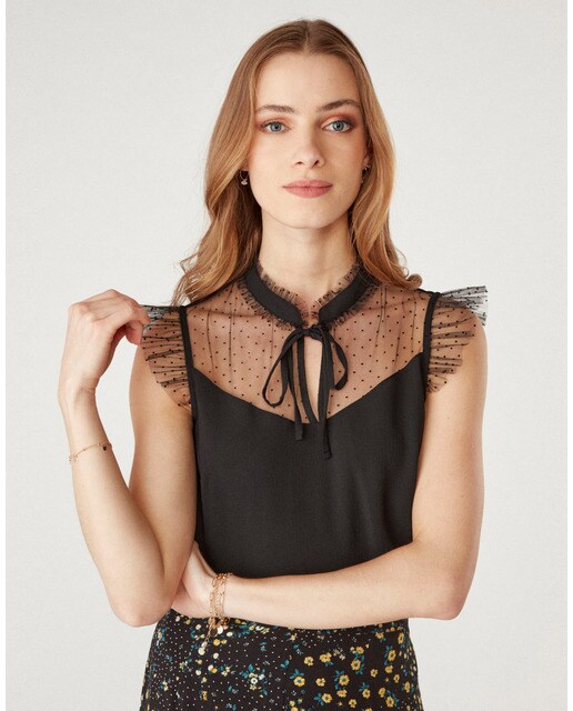 Camiseta de mujer sin manga con plumeti · Naf Naf · El Corte Inglés
