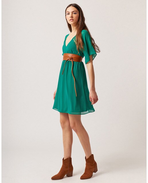 Vestido corto y cuello pico · Naf Naf · El Corte Inglés