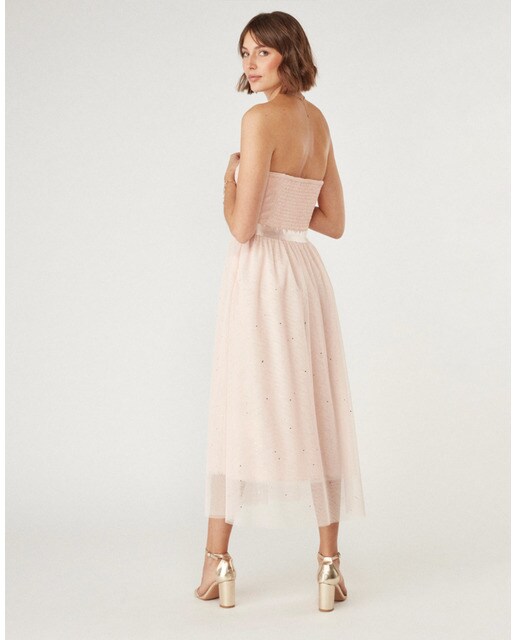 Vestido midi con escote palabra de honor · Naf Naf · El Corte Inglés
