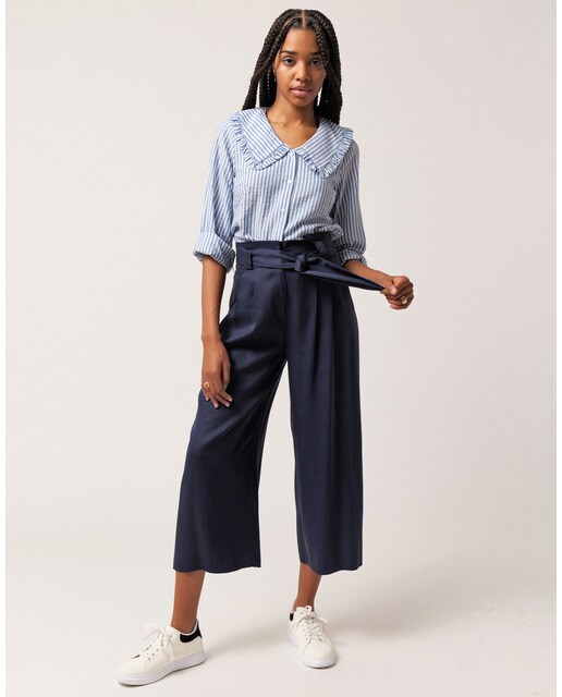 Pantalón culotte de mujer con pinzas delanteras y cinturón · Naf Naf · El  Corte Inglés