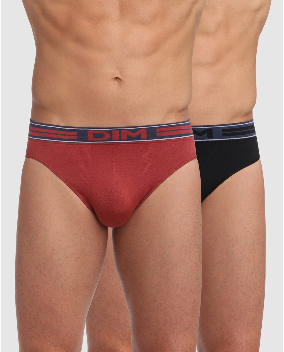 Pack de 2 slips de punto de hombre sin costuras con panel frontal de