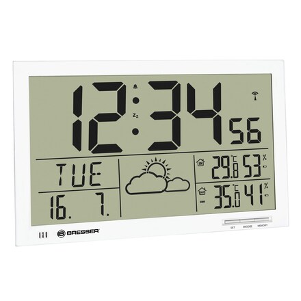 Reloj meteorológico de Pared MyTime Jumbo LCD blanco Bresser
