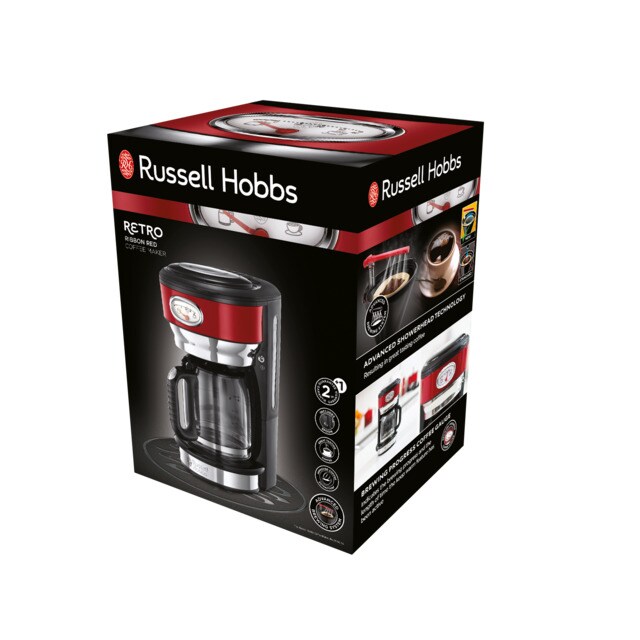 Cafetera Retro Russell Hobbs Roja con jarra de cristal · El Corte Inglés