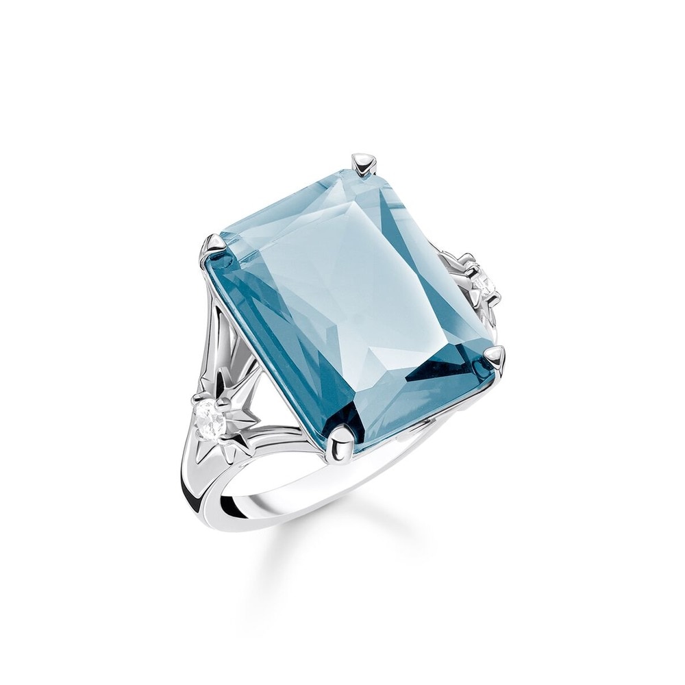 Anillo piedra grande azul con estrella de plata - Thomas Sabo - Azul Azul-1