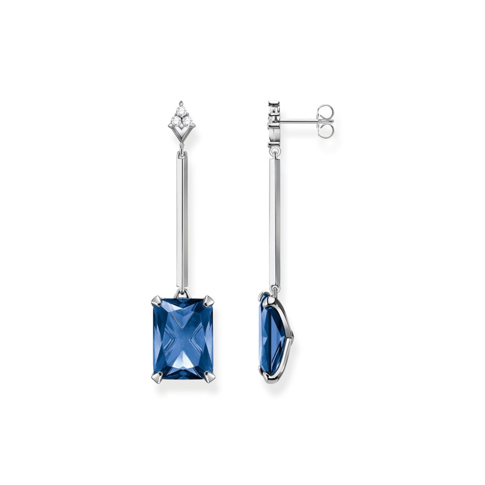 Pendientes de plata con piedra azul Azul-1
