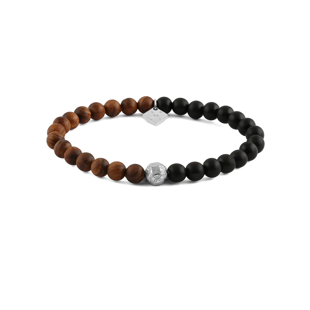 Imagen 0 de Pulsera de hombre Thompson de perlas de madera de ébano en color marrón Marrón