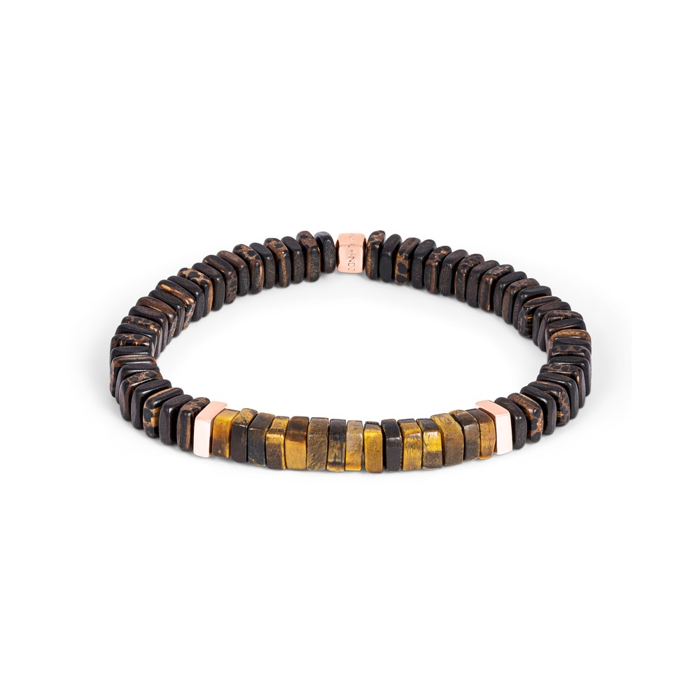 Imagen 0 de Pulsera Tateossian Legno Ojo de Tigre en plata de primera ley Marrón
