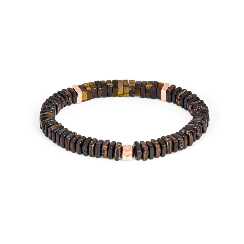 Pulsera Tateossian Legno Ojo de Tigre en plata de primera ley - Marrón Marrón-2