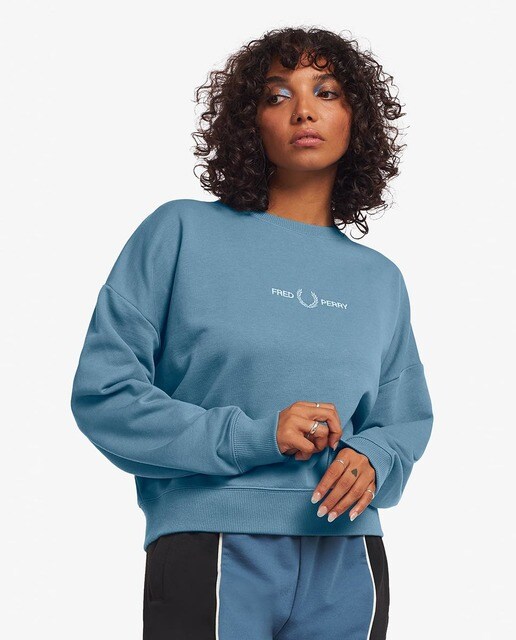 Sudadera de mujer de manga larga con lettering frontal · FRED PERRY · El  Corte Inglés