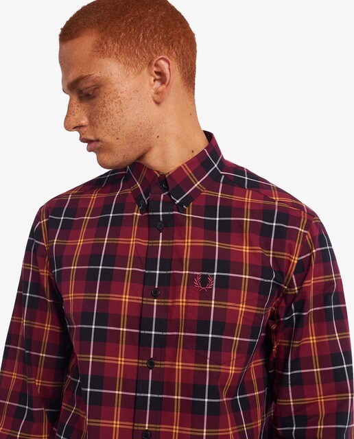 Camisa de hombre regular de cuadros en rojo · FRED PERRY · El Corte Inglés