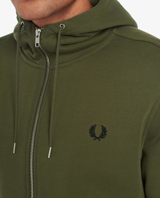 Sudadera de hombre en verde con capucha y cremallera · FRED PERRY · El  Corte Inglés