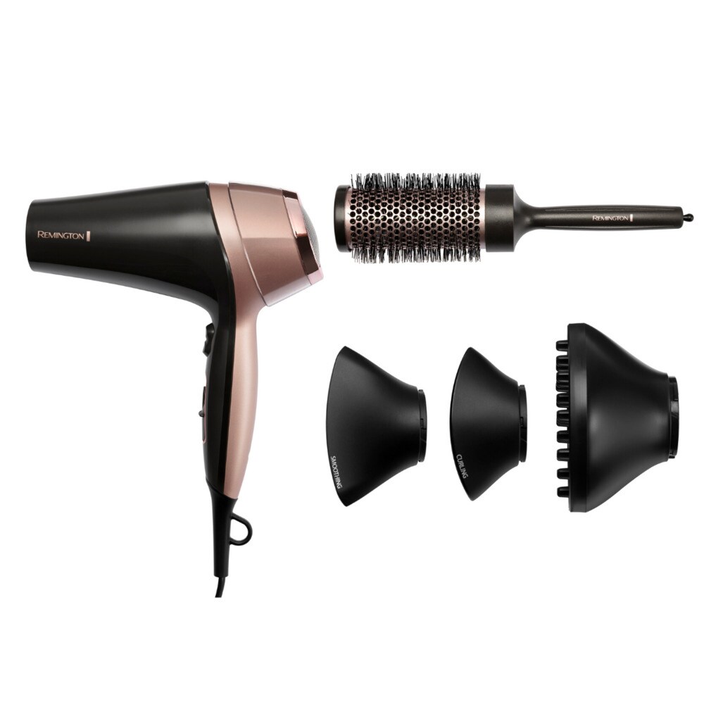 Secador Remington Curl \u0026 Straight Confidence iónico, con 3 temperaturas y 2  velocidades y con cepillo de barril incluido · El Corte Inglés