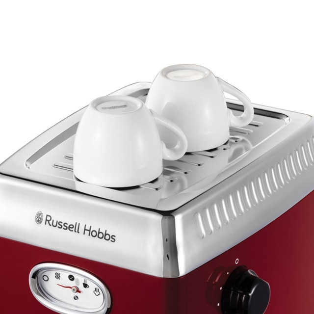 Cafetera Espresso Retro Russell Hobbs detalles de acero inoxidable, bomba  de presión de 15 bares, calentador de termobloque · El Corte Inglés