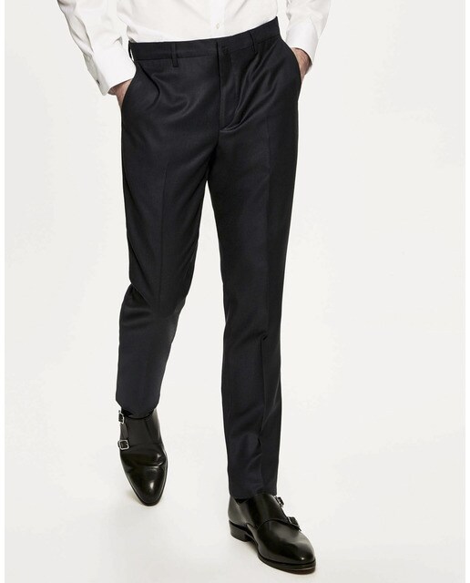 Traje de hombre corte slim de tejido ojo de perdiz en color azul marino ·  Hackett · El Corte Inglés