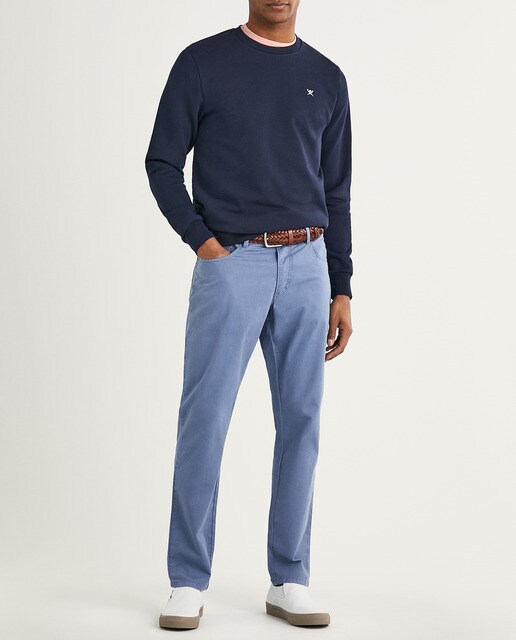 Sudadera de hombre en color azul marino con logo bordado · Hackett · El  Corte Inglés