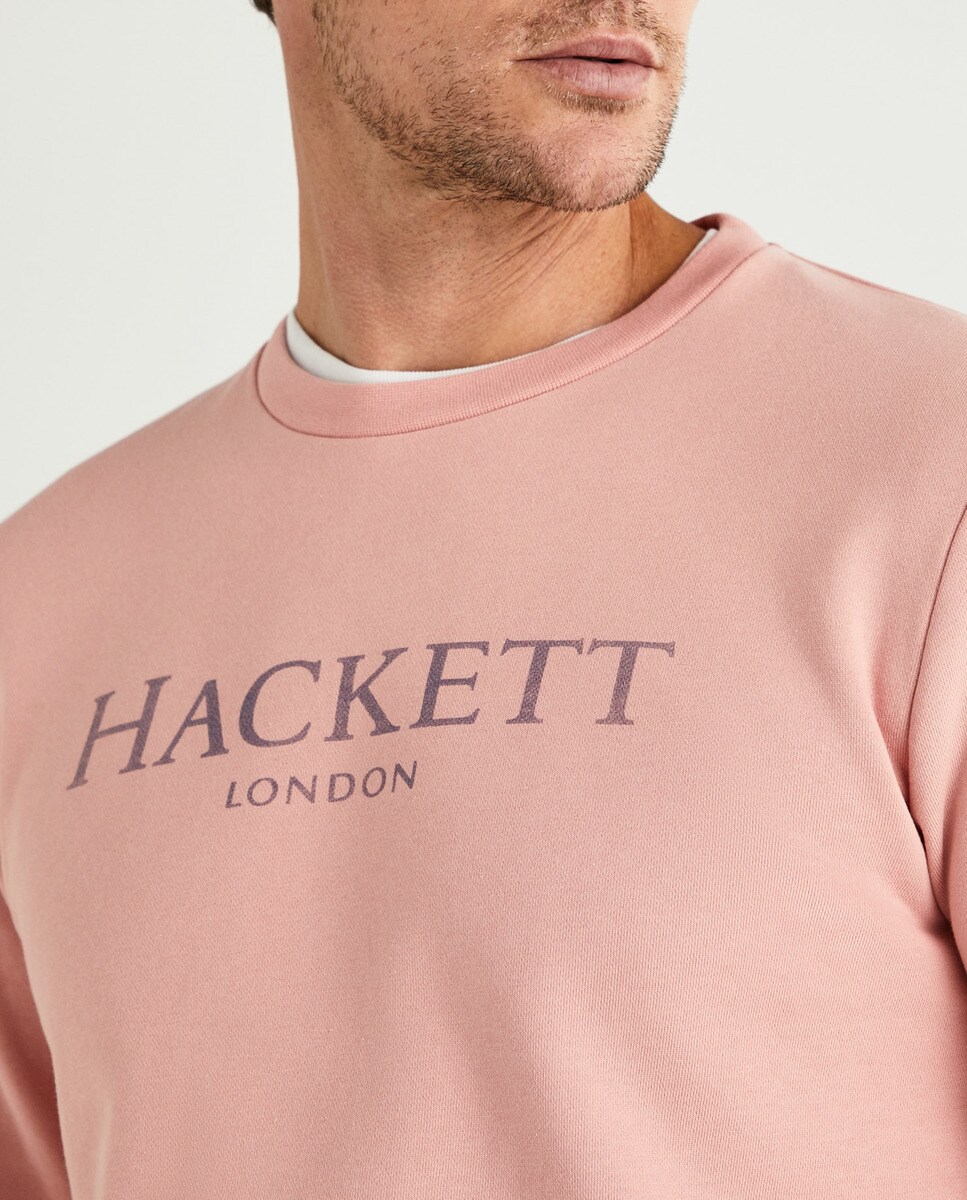 Sudadera de hombre en color rosa con cuello redondo · Hackett · El Corte  Inglés