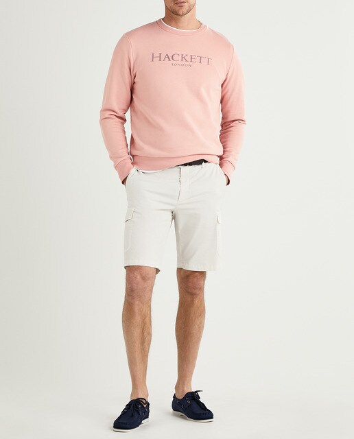 Sudadera de hombre en color rosa con cuello redondo · Hackett · El Corte  Inglés