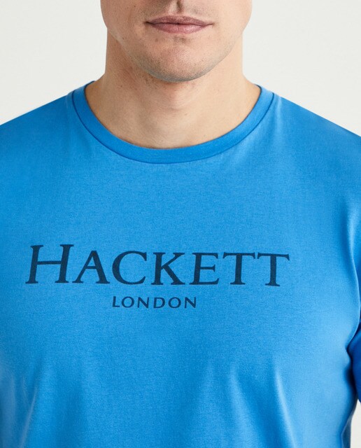 Camiseta de hombre en color azul manga corta · Hackett · El Corte Inglés
