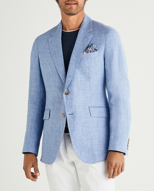 Americana de lino de hombre classic lisa en color azul claro · Hackett · El  Corte Inglés