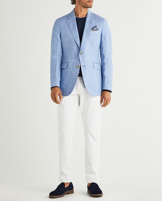 Americana de lino de hombre classic lisa en color azul claro · Hackett · El  Corte Inglés