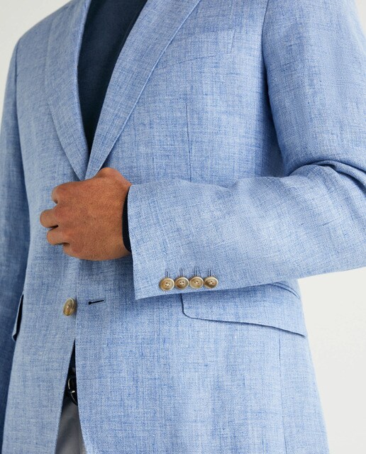 Americana de lino de hombre classic lisa en color azul claro · Hackett · El  Corte Inglés