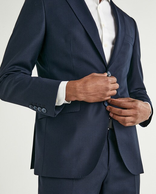Traje de hombre classic con estampado de cuadros glen en azul marino ·  Hackett · El Corte Inglés