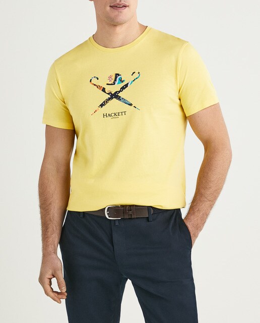 Camiseta de hombre en color amarillo manga corta · Hackett · El Corte Inglés