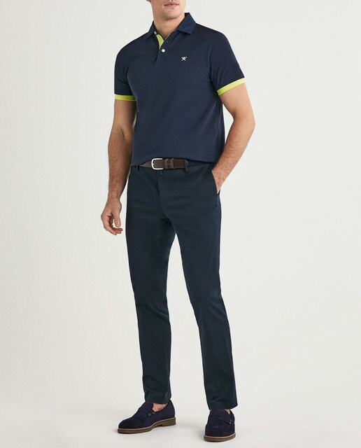 Polo de hombre en color azul marino de manga corta · Hackett · El Corte  Inglés