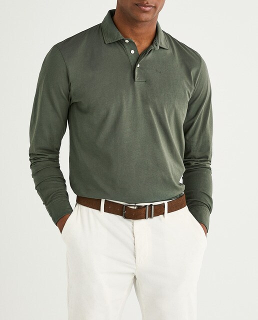 Polo de hombre en color verde oscuro de manga larga · Hackett · El Corte  Inglés