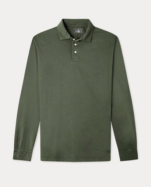 Polo de hombre en color verde oscuro de manga larga · Hackett · El Corte  Inglés