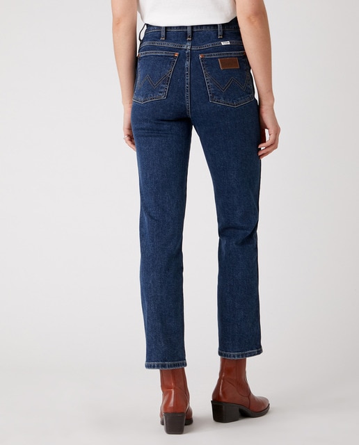 Vaquero recto Wild West de mujer de tiro alto en color azul · Wrangler · El Corte  Inglés