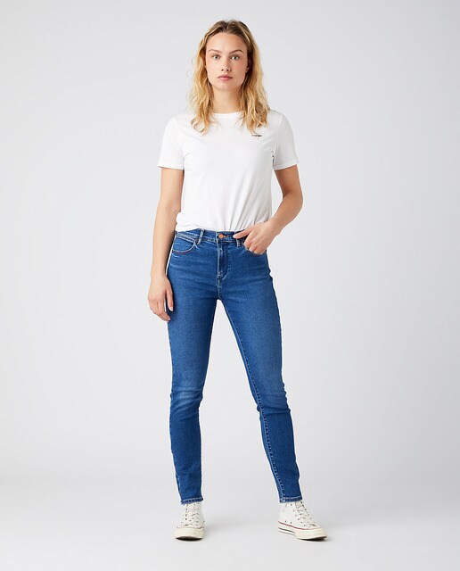 Vaquero pitillo de mujer de tiro alto con bolsillos · Wrangler · El Corte  Inglés