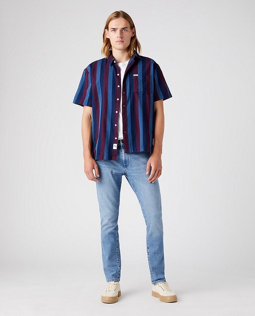 Vaquero de hombre Larston corte slim en color azul · Wrangler · El Corte  Inglés