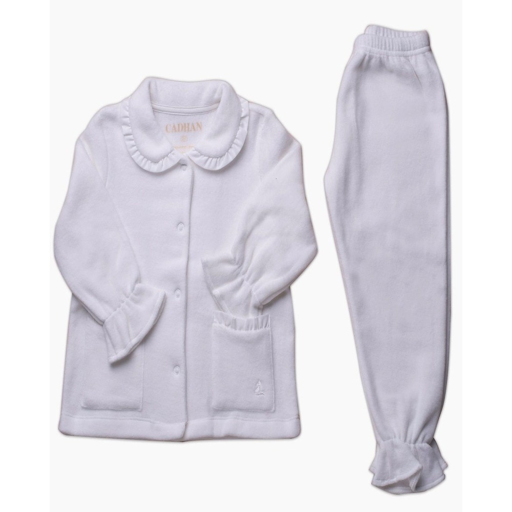 Imagem 0 de Pijama de Folhos Cardado - Branco