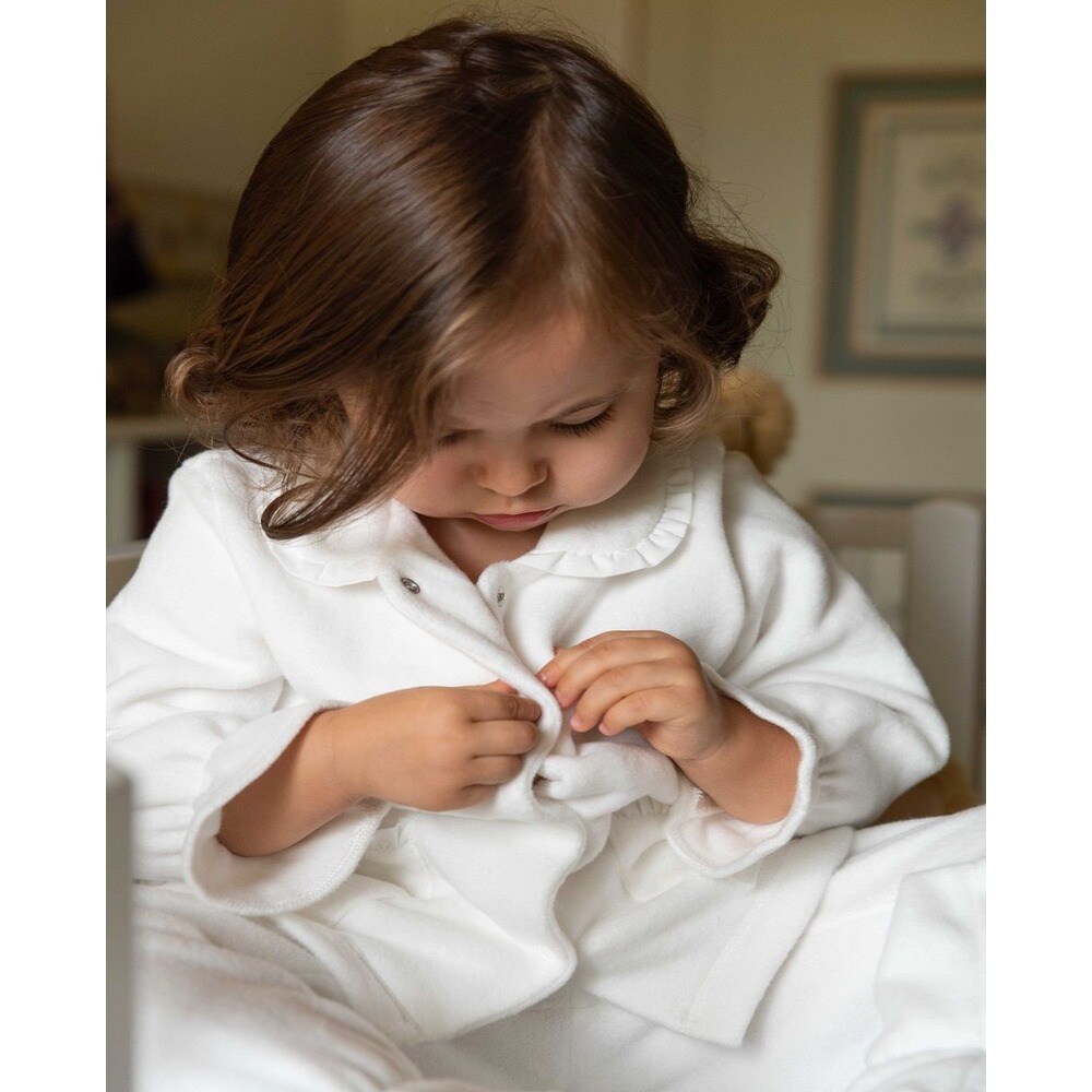 Pijama de Folhos Cardado - Branco Branco-3