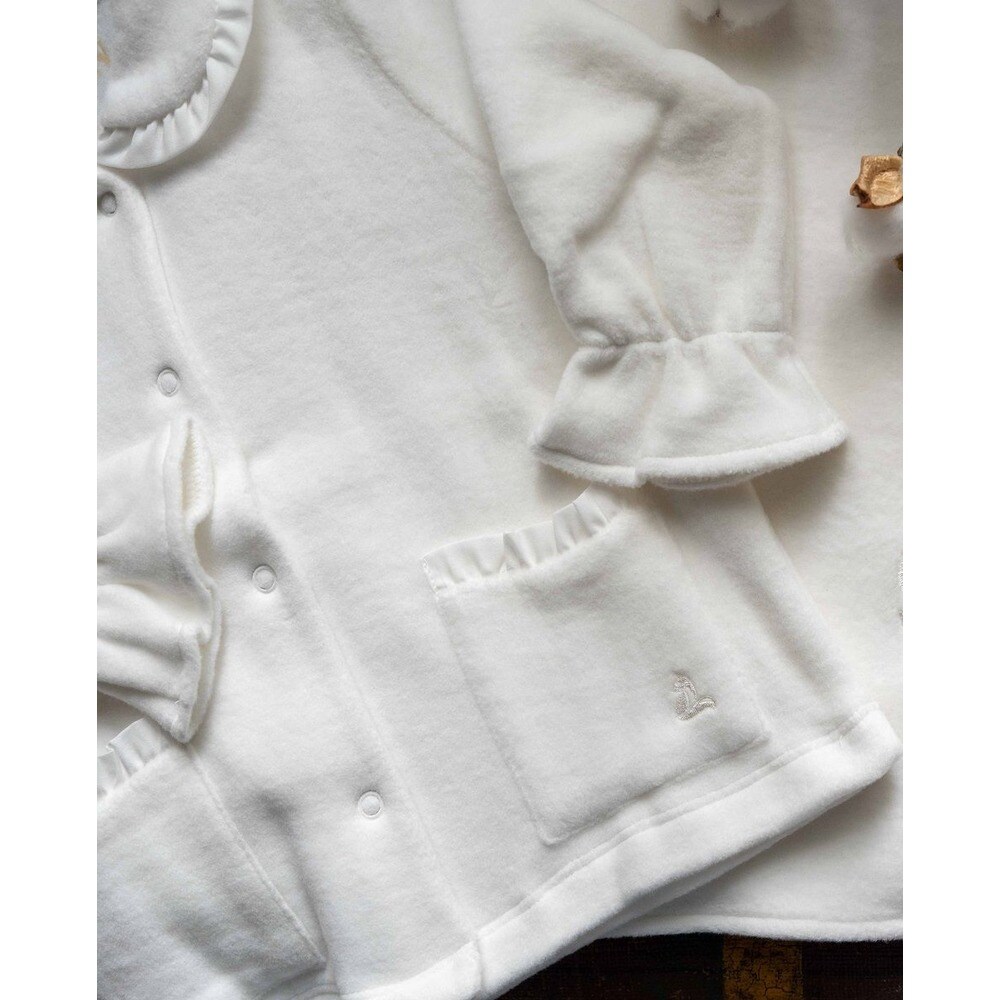 Pijama de Folhos Cardado - Branco Branco-5