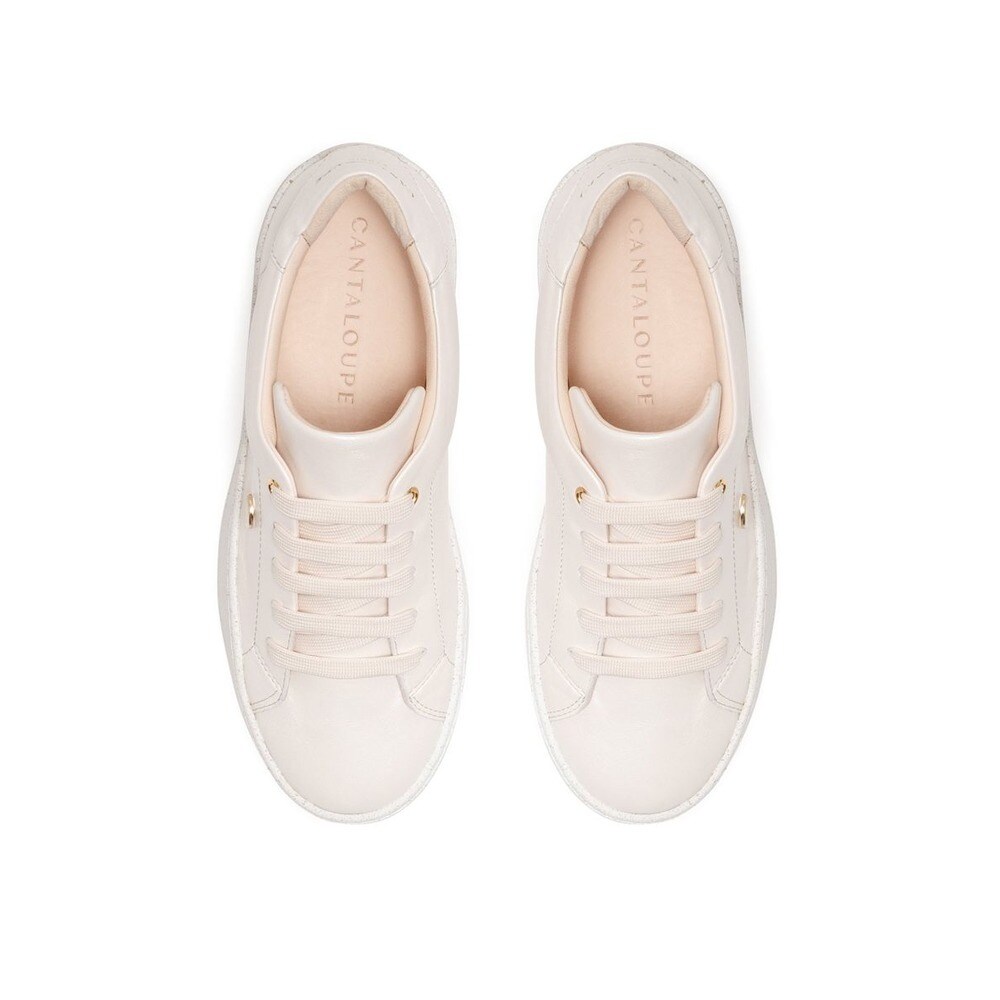 Sneaker de mulher Cantaloupe em pele pérola Pérola-3